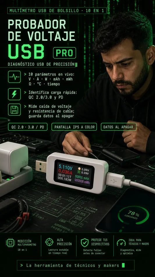 Probador de Voltaje USB Pro